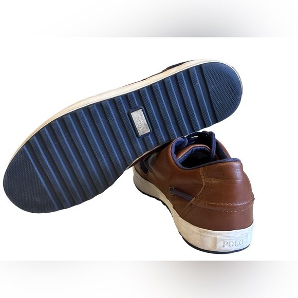 Polo Ralph Lauren Men ́s Ramiro Sneakers - Polo Tan/Newport Navy Size 9.5D - Picture 13 of 15